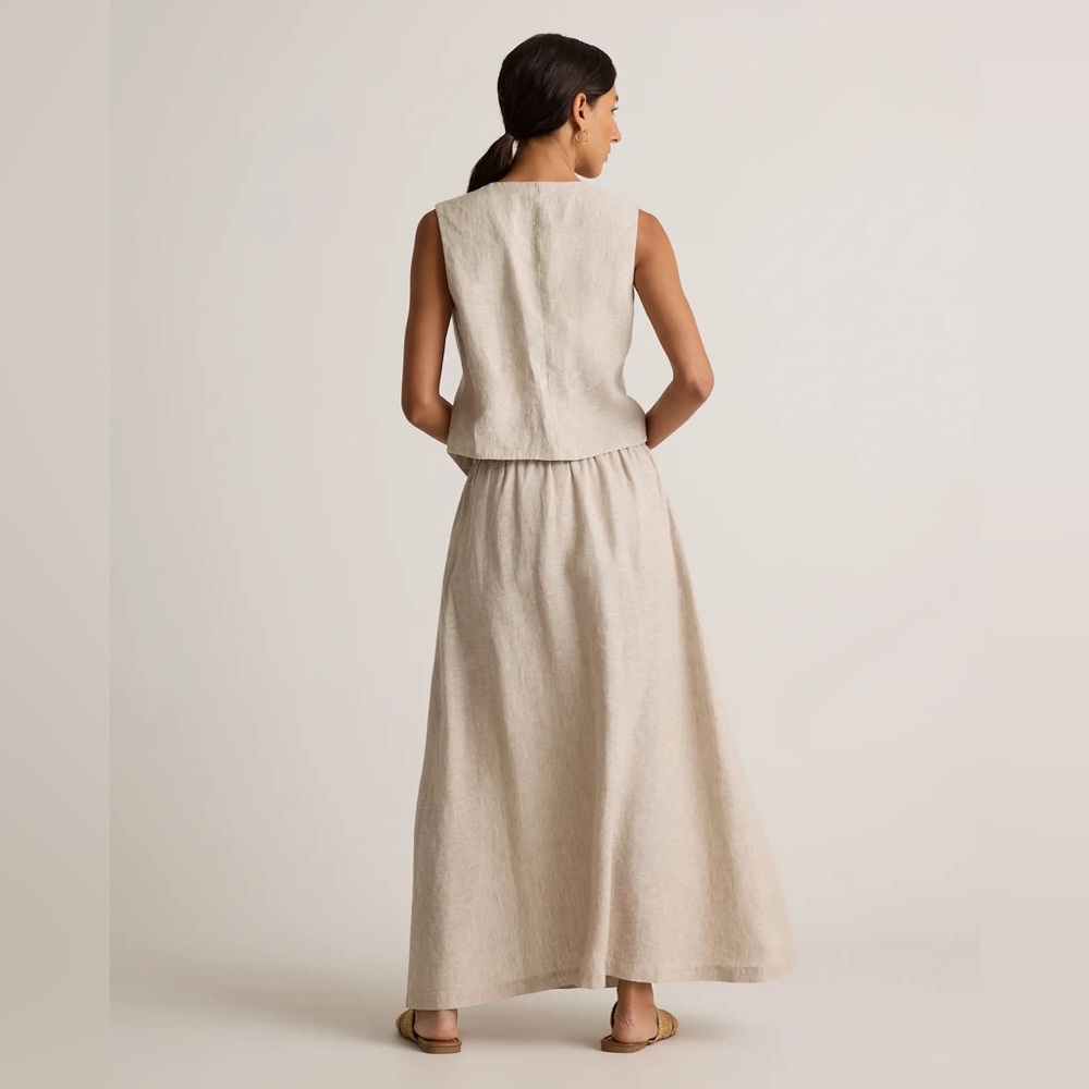 QUINCE NWT 100% european lInen maxi skirt -flax -medium - Picture 9 of 13